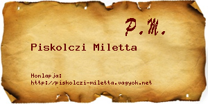 Piskolczi Miletta névjegykártya